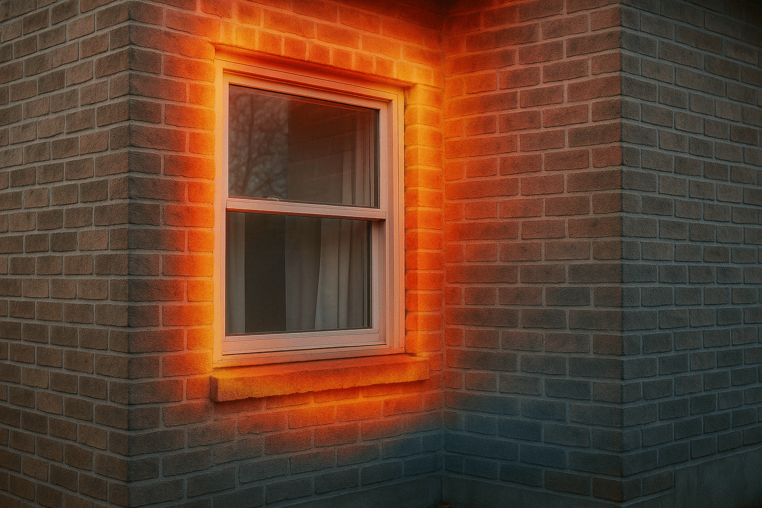 Exterior wall and window corner heat loss scan