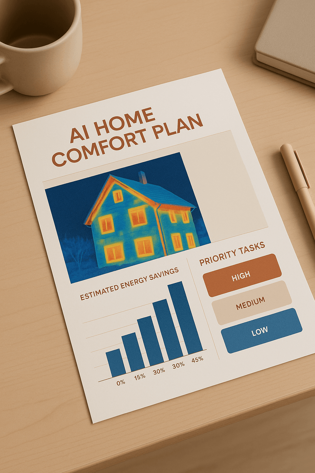 Printable AI home comfort report preview